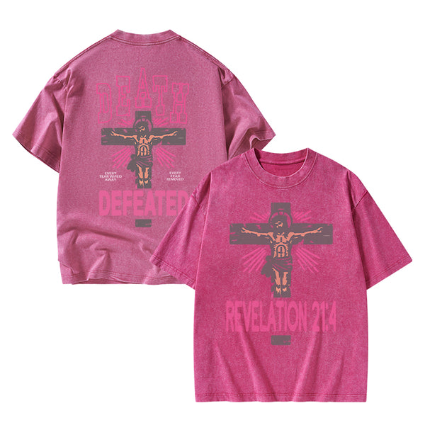 Death Defeated Christian Washed T-Shirt