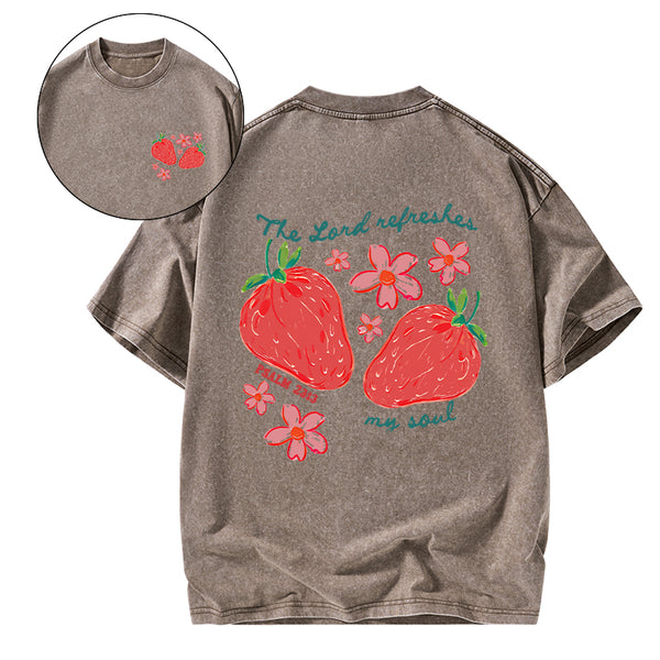 The Lord Refreshes My Soul Christian Washed T-Shirt
