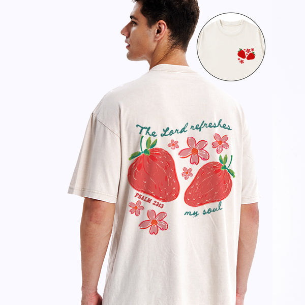 The Lord Refreshes My Soul Christian Washed T-Shirt