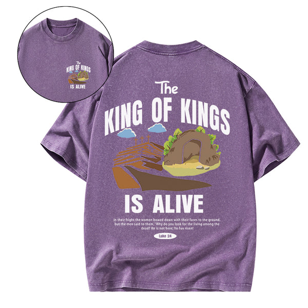 GC-WTSA1909 The King Of Kings Christian Washed T-Shirt