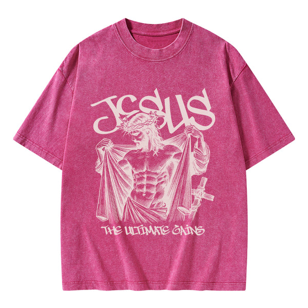 GC-WTSA1913 Jesus The Ultimate Gains Christian Washed T-Shirt