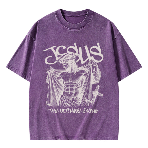 GC-WTSA1913 Jesus The Ultimate Gains Christian Washed T-Shirt