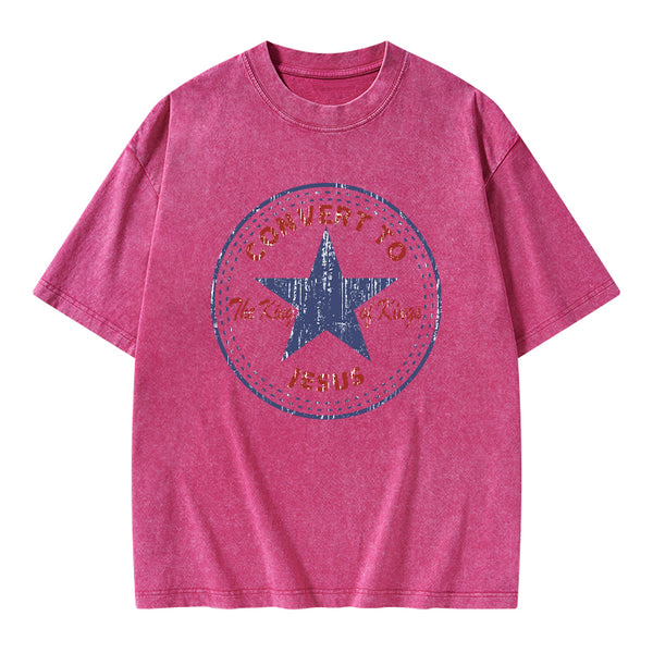 Convert to The King Of Kings Christian Washed T-Shirt