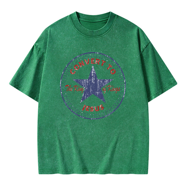 Convert to The King Of Kings Christian Washed T-Shirt