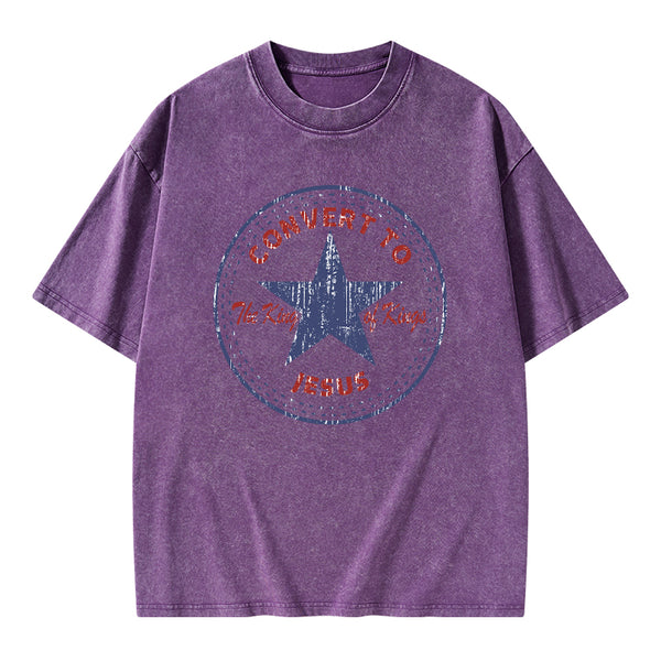 Convert to The King Of Kings Christian Washed T-Shirt