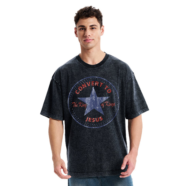 Convert to The King Of Kings Christian Washed T-Shirt