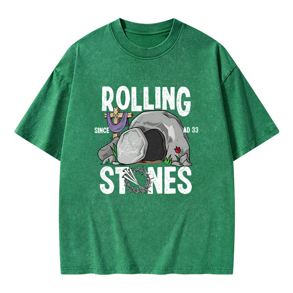 Rolling Stone Cross Christian Washed T-Shirt