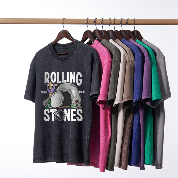 Rolling Stone Cross Christian Washed T-Shirt