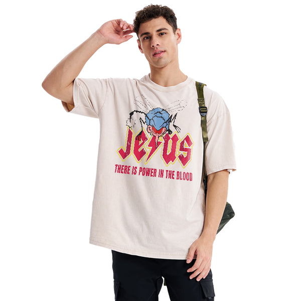GC-WTSA1950 There Is Power In The Blood Christian Washed T-Shirt