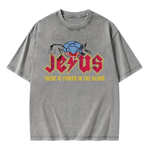 GC-WTSA1950 There Is Power In The Blood Christian Washed T-Shirt