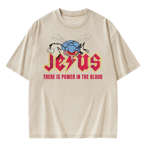 GC-WTSA1950 There Is Power In The Blood Christian Washed T-Shirt
