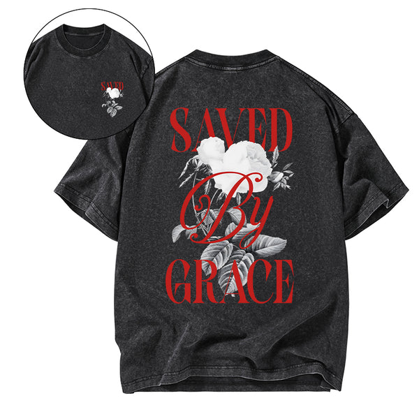 Saved By Grace Christian Washed T-Shirt