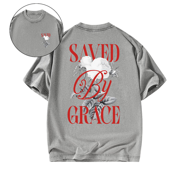 Saved By Grace Christian Washed T-Shirt