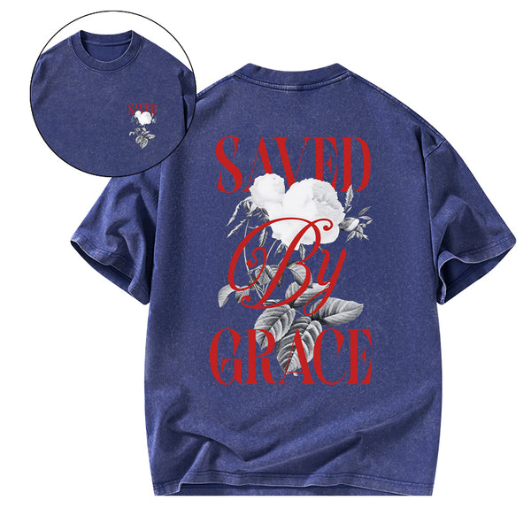 Saved By Grace Christian Washed T-Shirt