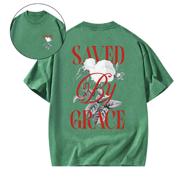 Saved By Grace Christian Washed T-Shirt