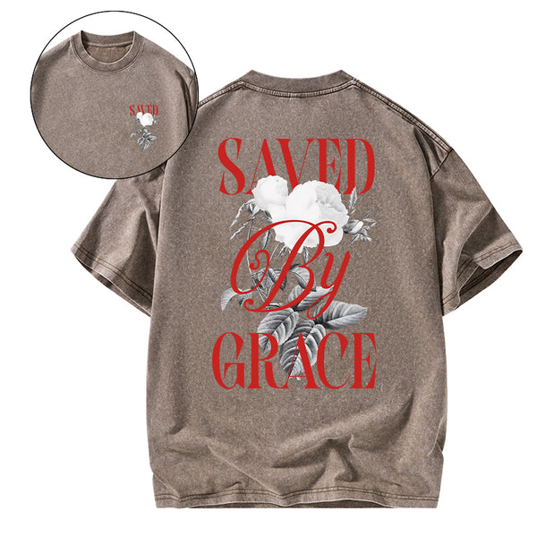 Saved By Grace Christian Washed T-Shirt