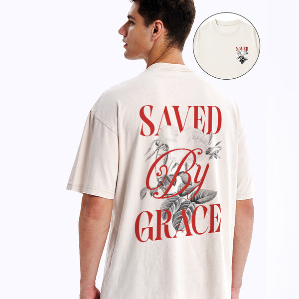 Saved By Grace Christian Washed T-Shirt
