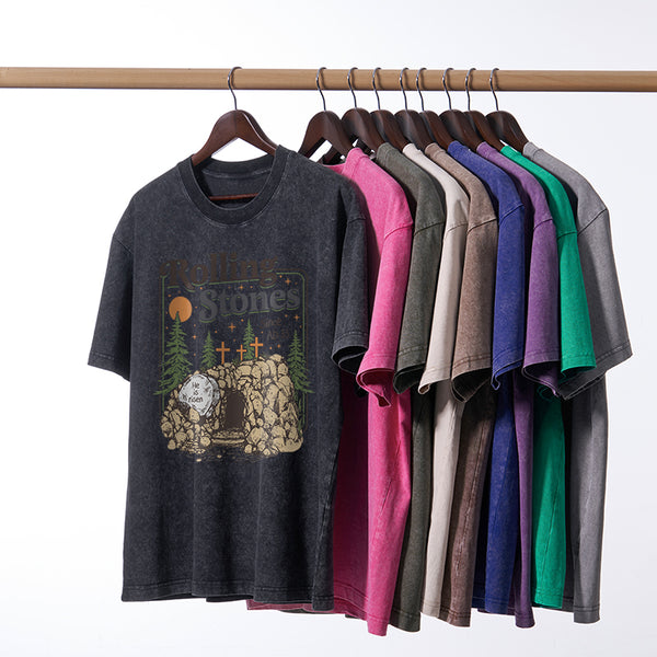Rolling Stone Since AD 33 Boho Christian Washed T-Shirt