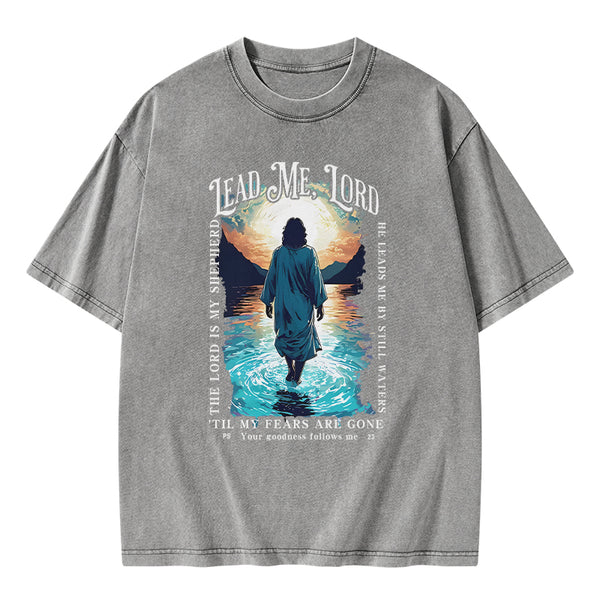GC-WTSA1993 Lead Me Lord Christian Washed T-Shirt