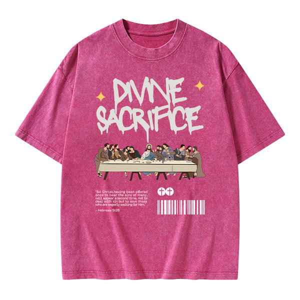 Divine Sacrifice Christian Washed T-Shirt