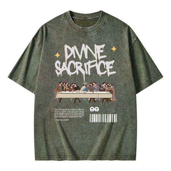Divine Sacrifice Christian Washed T-Shirt
