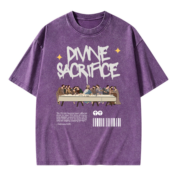 Divine Sacrifice Christian Washed T-Shirt