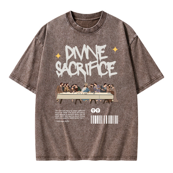 Divine Sacrifice Christian Washed T-Shirt
