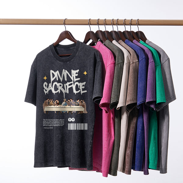 Divine Sacrifice Christian Washed T-Shirt