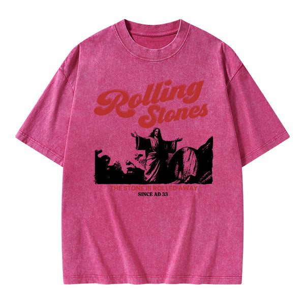 The Stone Was Rolled Away Jesus Christian Washed T-Shirt