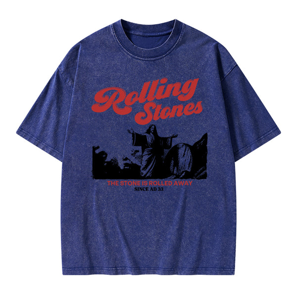 The Stone Was Rolled Away Jesus Christian Washed T-Shirt