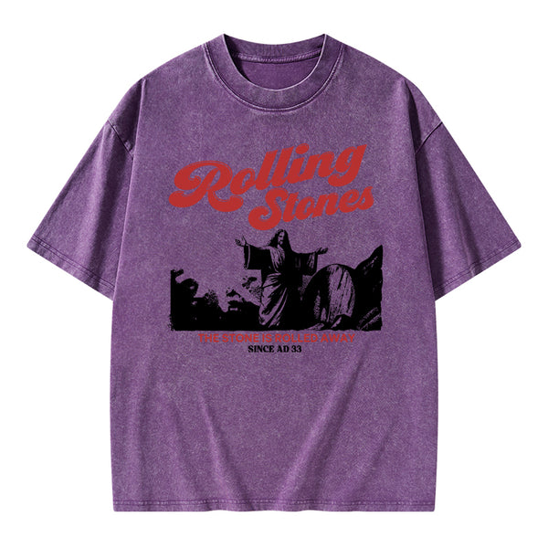 The Stone Was Rolled Away Jesus Christian Washed T-Shirt