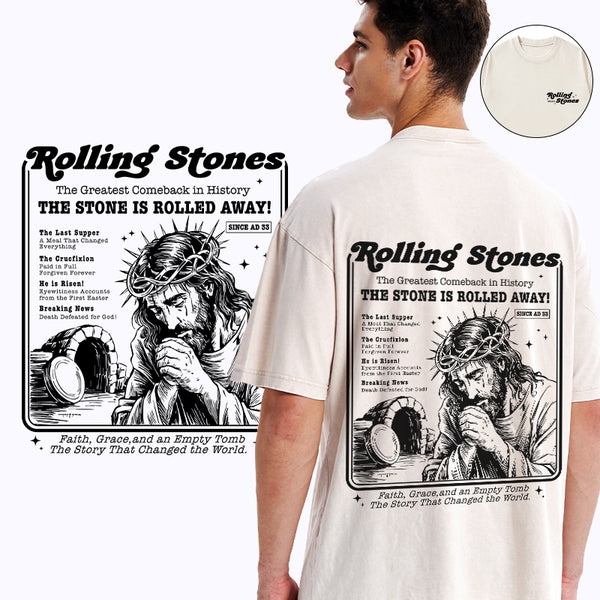GC-WTSA2057 Rolling Stones Jesus Christian Washed T-Shirt