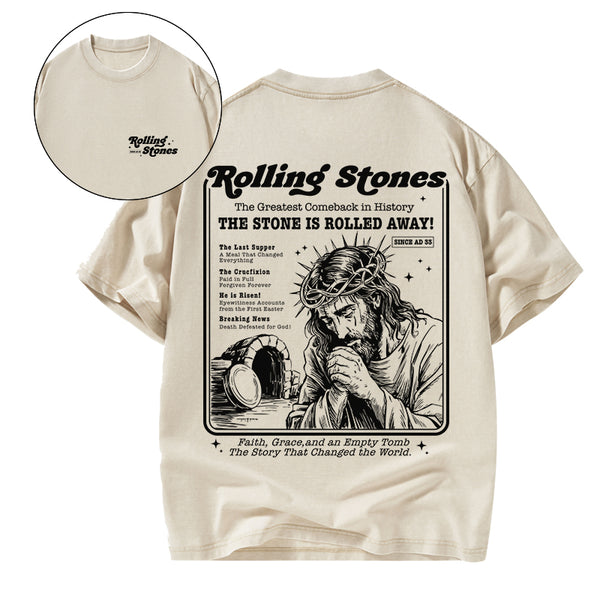 GC-WTSA2057 Rolling Stones Jesus Christian Washed T-Shirt