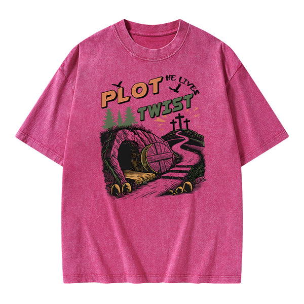 Plot Twist Retro Christian Washed T-Shirt