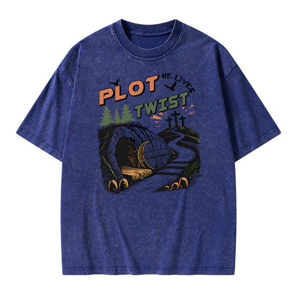 Plot Twist Retro Christian Washed T-Shirt
