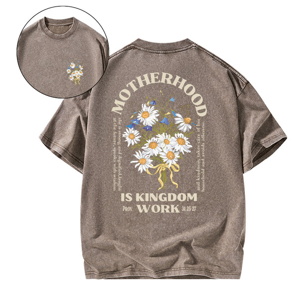 GC-WTSA2092 Motherhood Is Kingdom Christian Washed T-Shirt