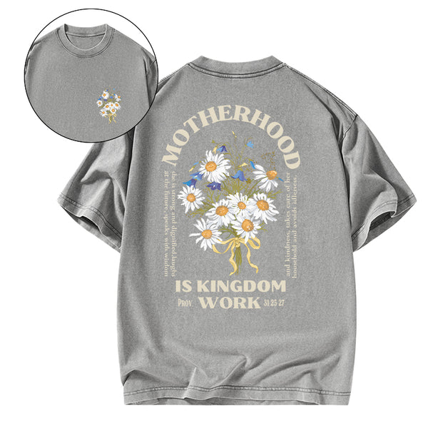 GC-WTSA2092 Motherhood Is Kingdom Christian Washed T-Shirt