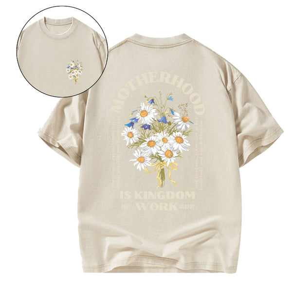 GC-WTSA2092 Motherhood Is Kingdom Christian Washed T-Shirt