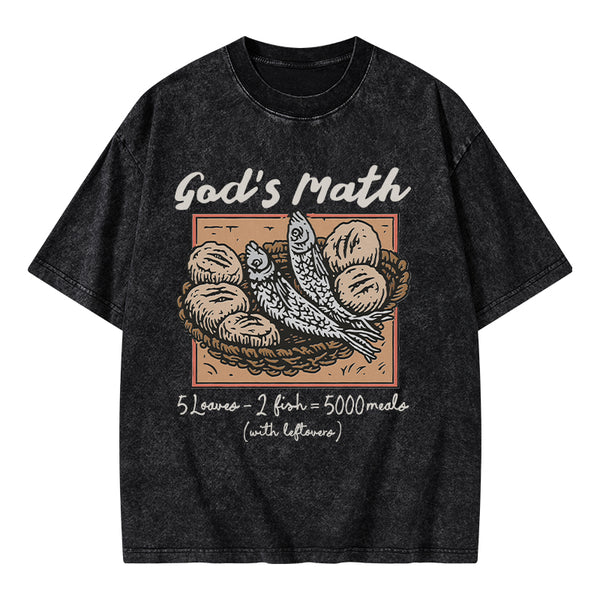 GC-WTSA2224 God's Math Christian Washed T-Shirt