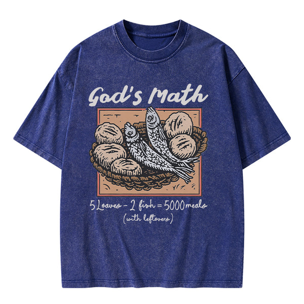 GC-WTSA2224 God's Math Christian Washed T-Shirt