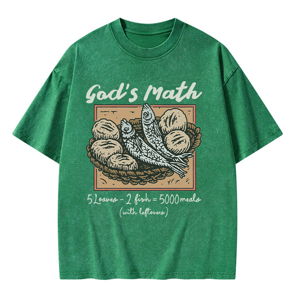 GC-WTSA2224 God's Math Christian Washed T-Shirt