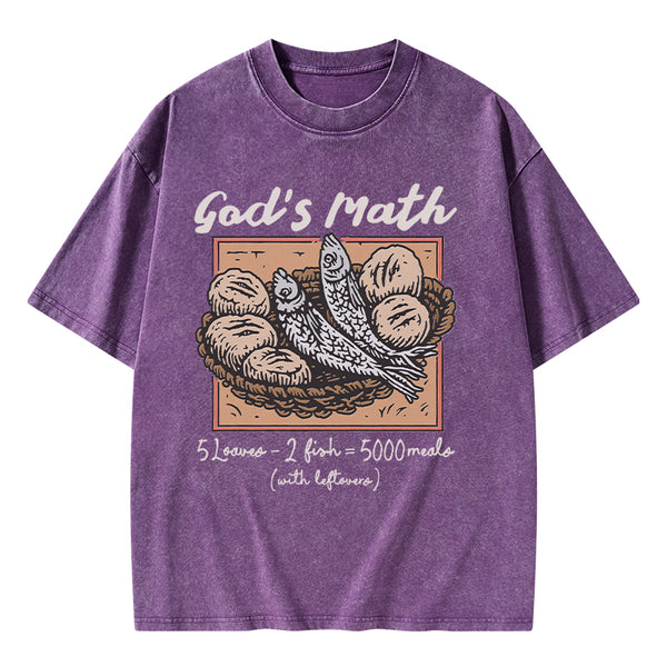 GC-WTSA2224 God's Math Christian Washed T-Shirt