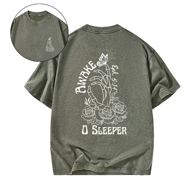 Awake O Sleeper Christian Washed T-Shirt