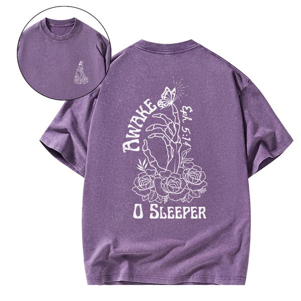 Awake O Sleeper Christian Washed T-Shirt