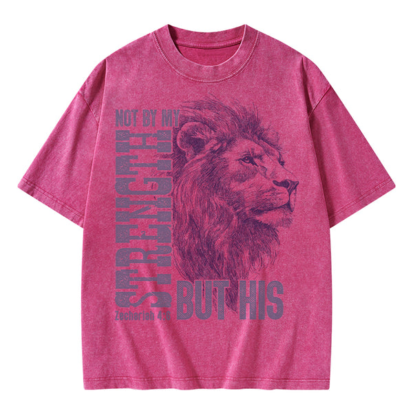 Not By My Strength But His Christian Washed T-Shirt