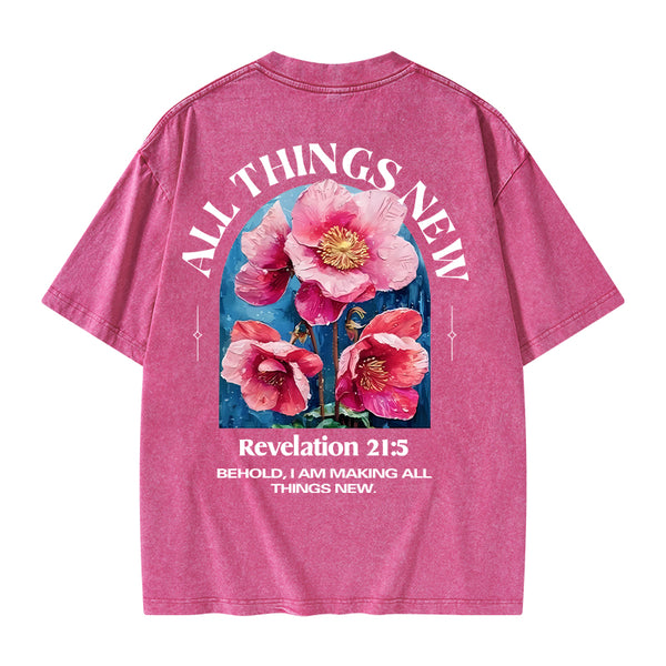 All Things New Behold Christian Washed T-Shirt