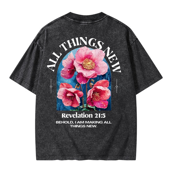 All Things New Behold Christian Washed T-Shirt