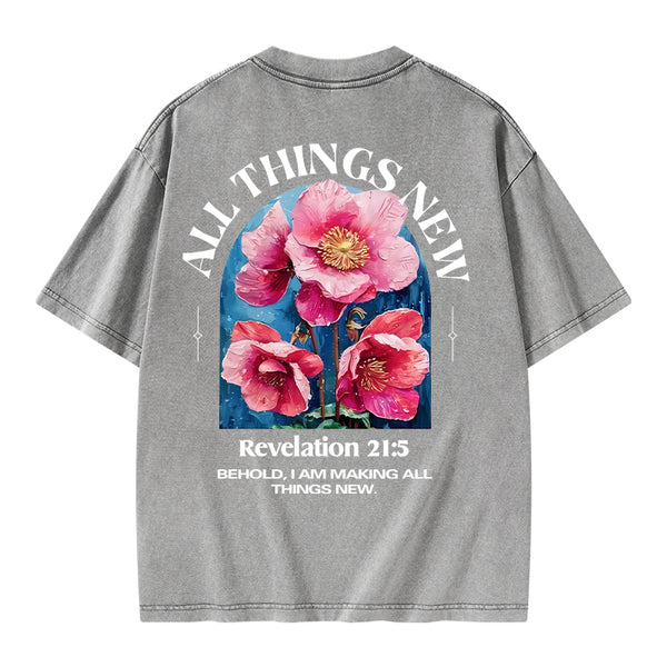 All Things New Behold Christian Washed T-Shirt