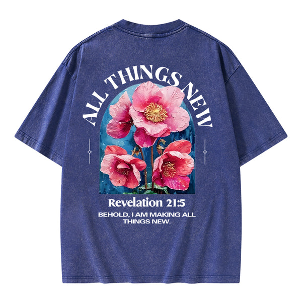All Things New Behold Christian Washed T-Shirt