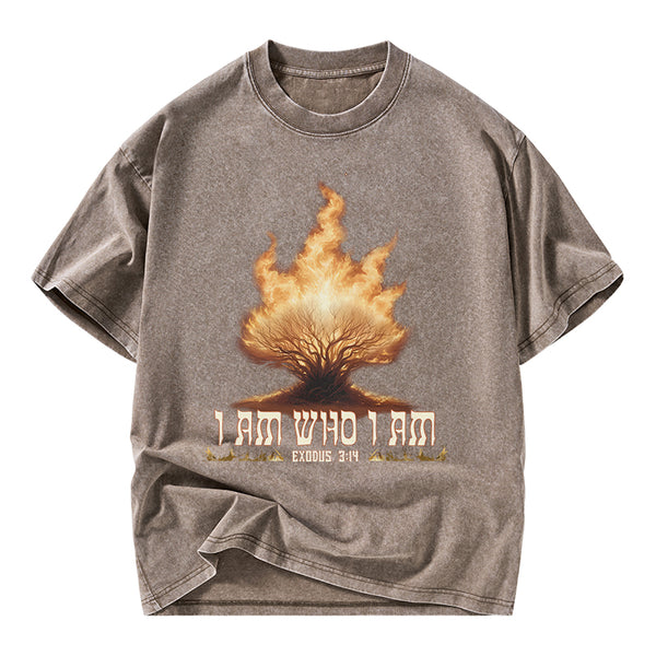 I Am Who I Am Christian Washed T-Shirt